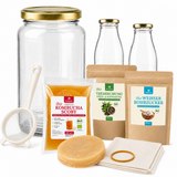 Kombucha Medium Starter Set mit Kombucha Teepilz (SCOBY) + Zubehör