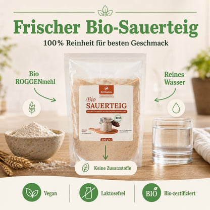 Sauerteig Medium Starter Set  – Sauerteigbrot selber machen mit Bio Roggensauerteig + Zubehör