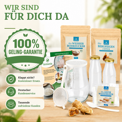 Wasserkefir Starter Set Premium- Wasserkefir selber machen mit Japankristallen + Zubehör