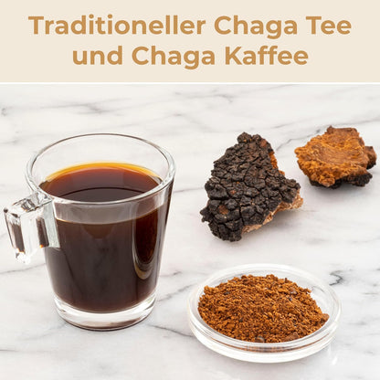 Chaga Pulver aus baltischer Vitalpilz-Wildsammlung