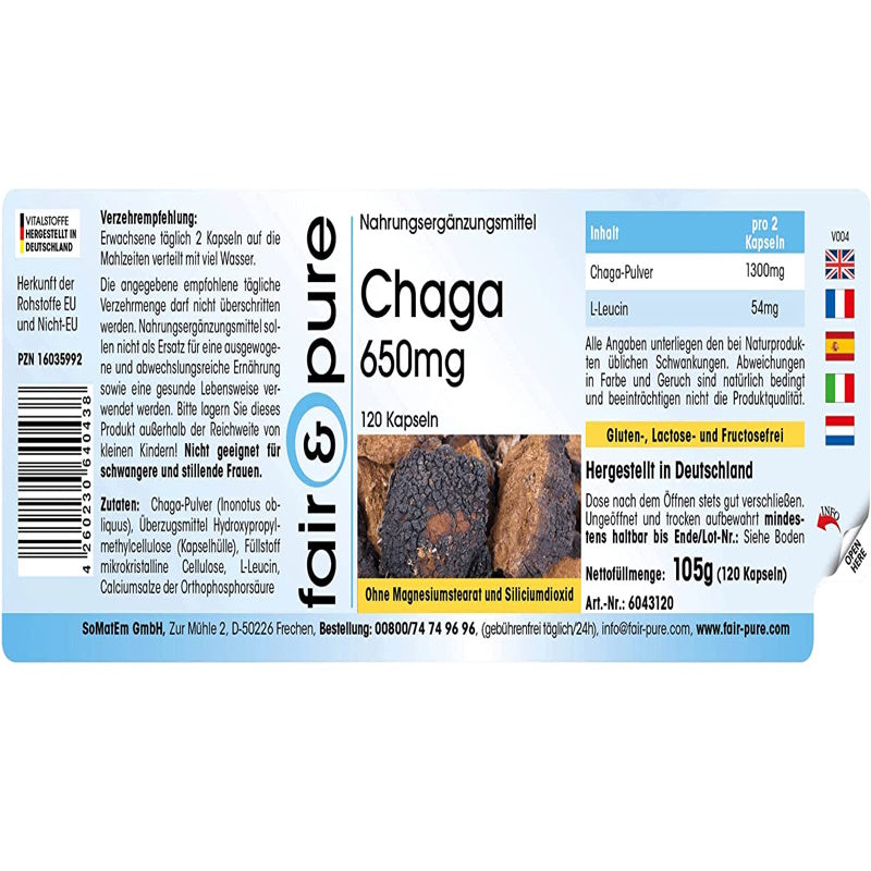 Chaga Softgel Kapseln | Vitalpilz aus Wildsammlung