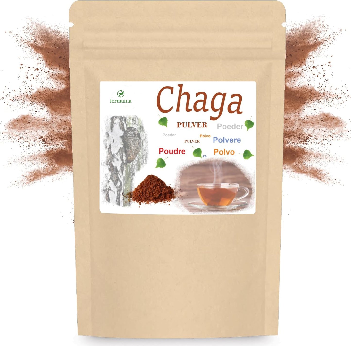 Chaga Pulver aus baltischer Vitalpilz-Wildsammlung