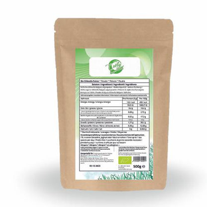 Bio Chlorella Pulver 500 g – Vegan, reich an Vitamin B12, perfekt für Smoothies