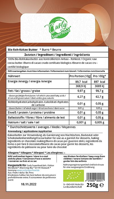 Bio Kakaobutter 250g