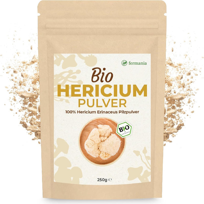 Hericium Pulver 250g | Bio | Rohkost | Hochwertiger Vitalpilz Igelstachelbart
