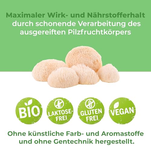 Hericium Pulver 250g | Bio | Rohkost | Hochwertiger Vitalpilz Igelstachelbart