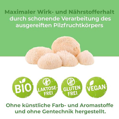 Hericium Pulver 250g | Bio | Rohkost | Hochwertiger Vitalpilz Igelstachelbart