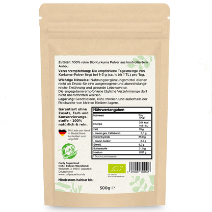 Bio Kurkuma Pulver kaufen | Hochwertiges Superfood mit natürlichem Curcumin