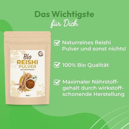 Reishi Pulver 250g | Bio | Vitalpilz für Reishi Tee