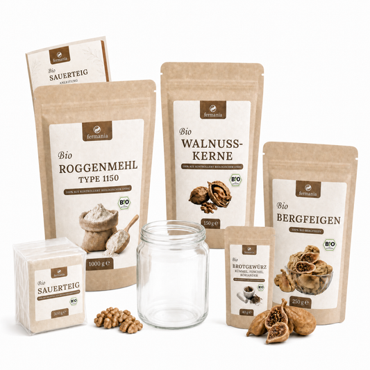 Sauerteig Medium Starter Set  – Sauerteigbrot selber machen mit Bio Roggensauerteig + Zubehör