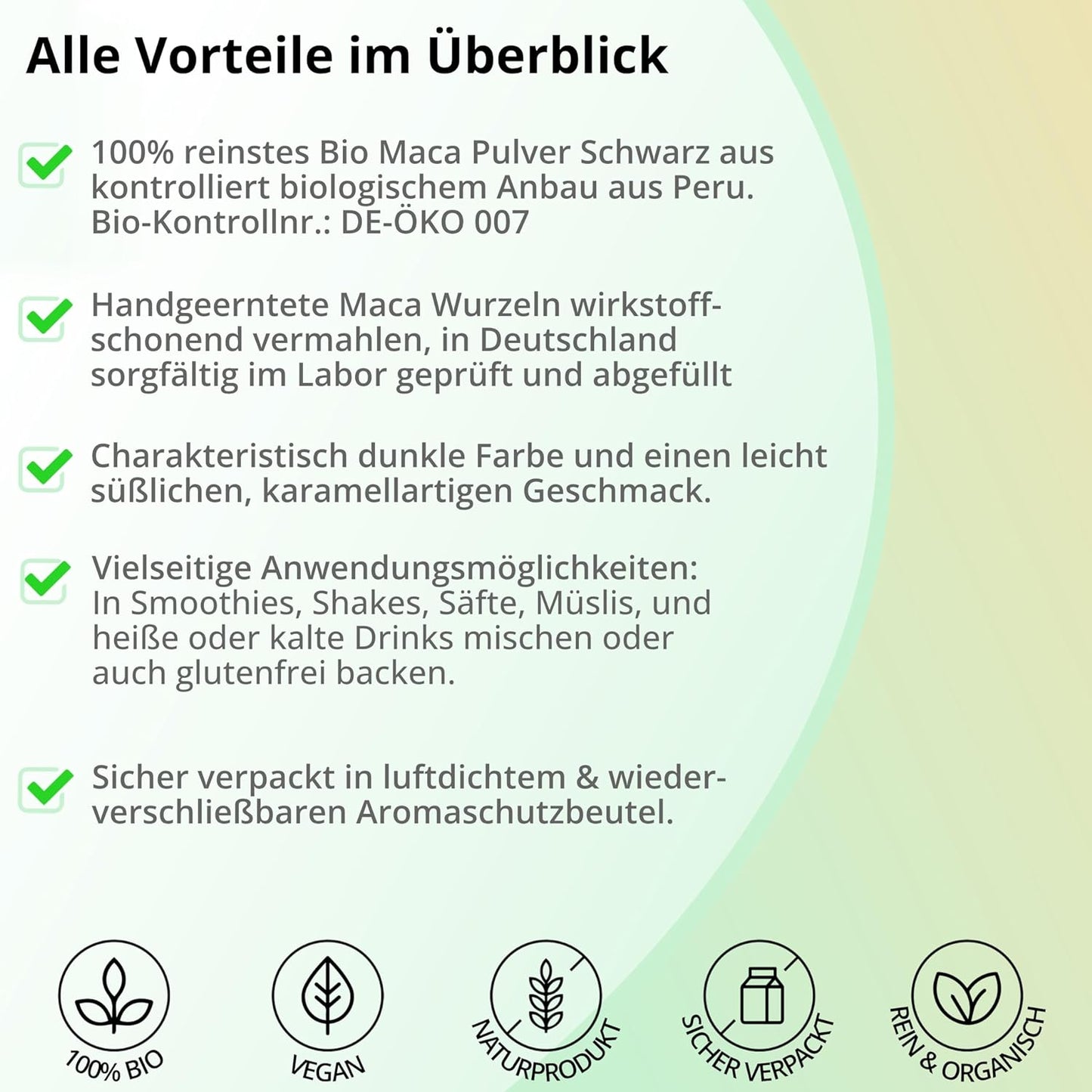 Bio Maca Pulver Schwarz