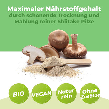 Bio Shiitake Pulver 250g – Premiumqualität für dein Wohlbefinden und deinen Genuss