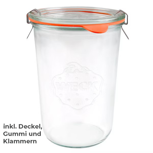 WECK Sturzglas 850 ml mit Glasdeckel – Für Fermentation, Einkochen & Vorräte