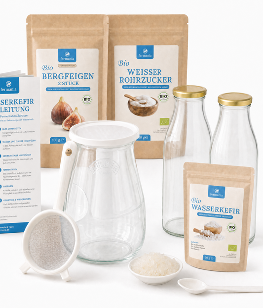 Wasserkefir Starter Set- Wasserkefir selber machen mit Japankristallen + Zubehör
