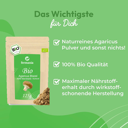 Agaricus Blazei - Mandelpilz Pulver | Bio 125g