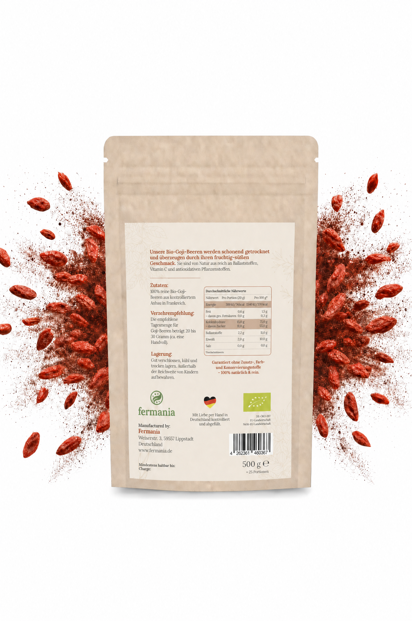 Bio Goji Beeren getrocknet – voller Vitamine & ohne Zusätze