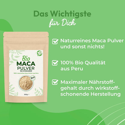 Bio Maca Pulver Schwarz